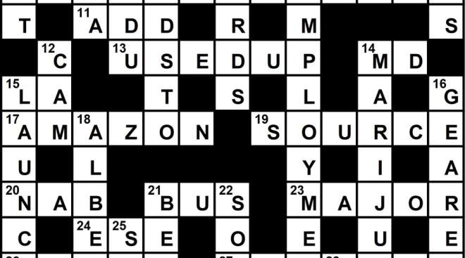 Crossword solution